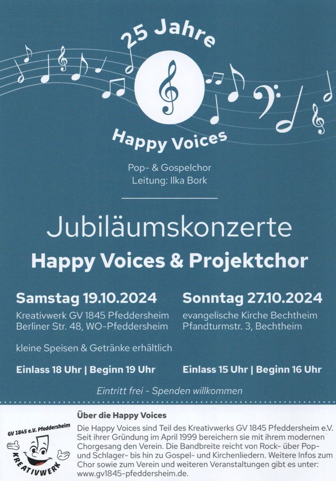 Plakat Chorkonzert „Happy Voices“